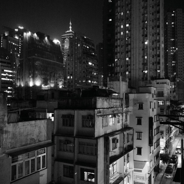 View from 5F, 22-24 Tai Ping Shan St., Sheung Wan08-9a25bw