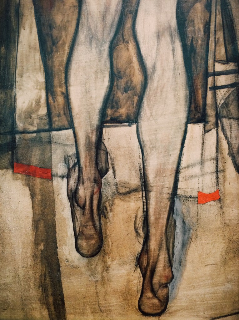 Egon Schiele - Rear view of a female half-nude with cloth 1913