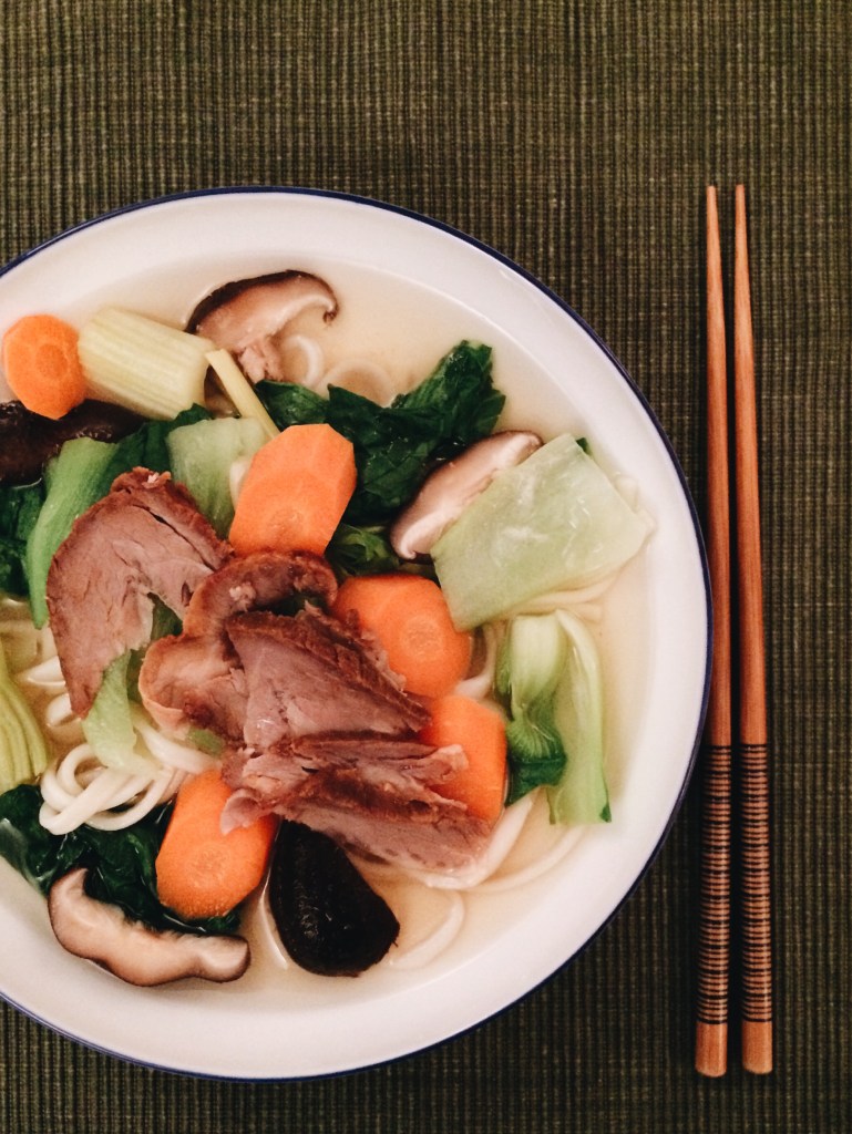 Char siu udon noodle soup