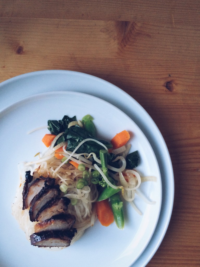 Char siu marinated in gin