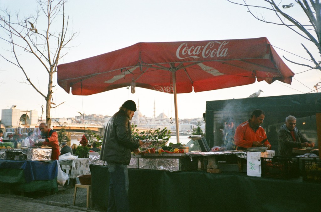 In the day, the Karaköy waterfront under the Galata Bridge is abuzz with numerous stands grilling seafood for hungry customers. Even if you are not famished, it is worth trying a grilled fish sandwich (balık ekmekçi), especially if it is prepared by the portly Emin Usta!