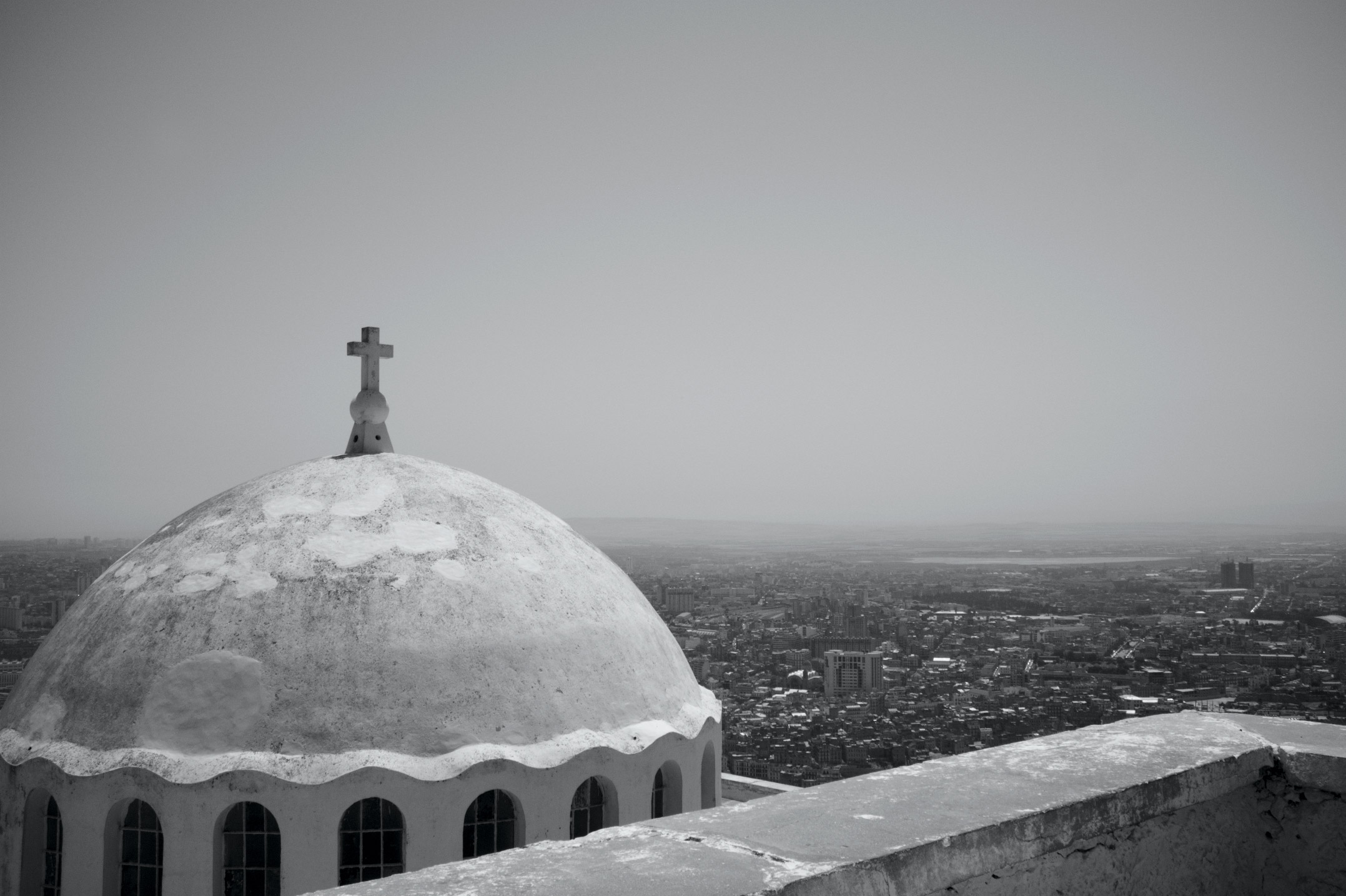 La chapelle de Santa Cruz - view of the city centre of Oran